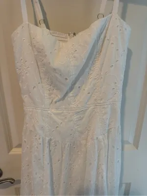 Reformation Katarin White Broderie Eyelet Anglaise Dress | Size 6 thumbnail 9