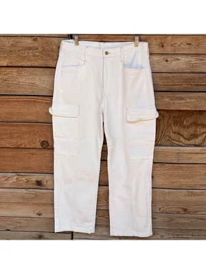 Gap Denim Cargo Pants | White, 31/32 thumbnail 2