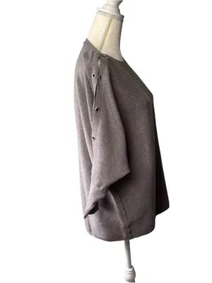 Jennifer Lopez sweater, size 1X, boat neck, dolman sleeves, cozy, ribbed knit thumbnail 5