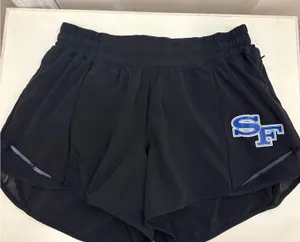Lululemon Hotty Hot Shorts Women‎ 8 Black Low-Rise Mesh Athletic SF Logo Running thumbnail 1