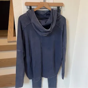 NWOT Free People Hot Shot Hooded Set in Midnight Navy Blue thumbnail 5