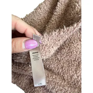 SKIMS Cozy Knit Halter Top Dusty Rose Tan Fuzzy Boucle Open Back L/XL thumbnail 4