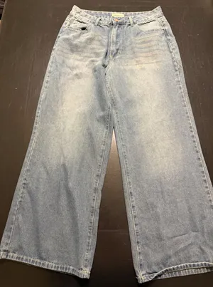 Bamboo Women‎ Wide Leg High Rise Light Wash Denim Jeans Size 13/31 Cotton thumbnail 1