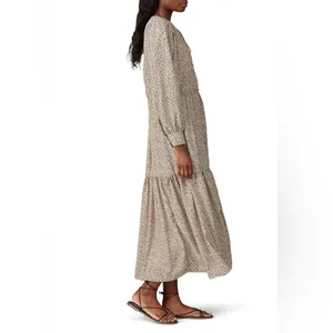 Sweet Baby Jamie Ditsy Midi Boho‎ Long Sleeve Dress Large Peasant Long Sleeve thumbnail 4