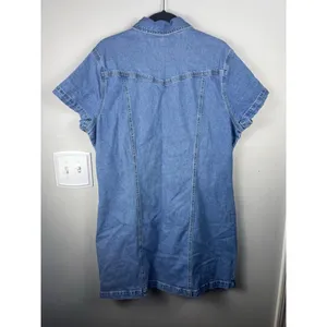 Women's GAP Blue Denim Short Sleeve Mini Dress XL Western Rodeo Prep thumbnail 5