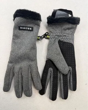 Burton Sapphire GL Heather Gray Faux Fur Trim Winter Gloves Womens Small NWOT thumbnail 1