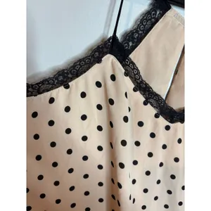 Express beige and black polka dot lacy cami tank thumbnail 5