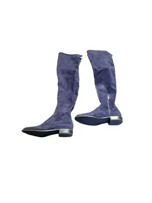 Marc Fisher Humor 2 Over-the-Knee Flat Riding Boots Women's Size 8 Navy Blue thumbnail 4