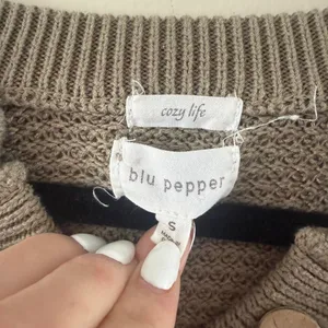 Blu-pepper Women's Green and Grey Jumper thumbnail 3