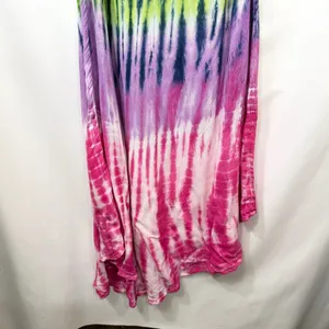 Beach by Exist OS Midi Dress Tie Dye Handkerchief Green Purple Pink Rayon‎ 275 thumbnail 5