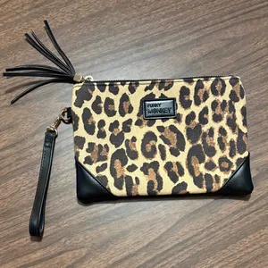 Funky Monkey Leopard Clutch Wristlet Bag Purse thumbnail 1