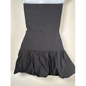 BOOHOO Strapless Mini Dress 4 Black‎ Bubble Hem Tube Top Party LBD Night Out thumbnail 4