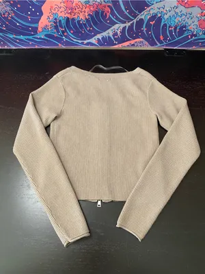 wild fable Neutral Ribbed Zip Sweater thumbnail 5