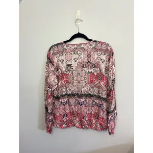 Crosby Paisley Blouse Long Sleeve V-Neck‎ Lightweight Top XL thumbnail 4