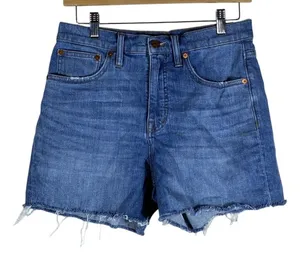 Madewell High-Rise Denim Shorts in Glenoaks Wash Jean Stretch Festival Size 27 thumbnail 1