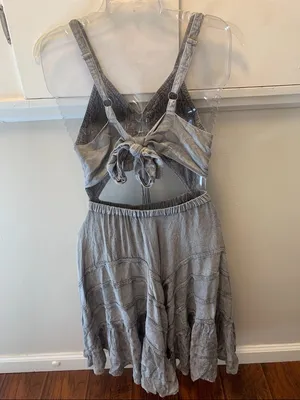 Advance Apparels Olive Green Lace-Up Cutout Midi Dress thumbnail 4