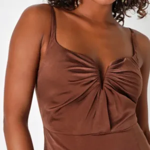 LULU's Elegant Sexy Prom Wedding Bridesmaid Satin Chic Romantic Satin Maxi thumbnail 4