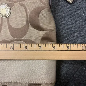 Coach Signature File Bag Khaki Gold Jacquard Canvas Crossbody Handbag F17435 thumbnail 4