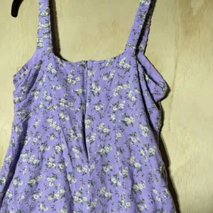 Aeropostale Purple Floral Mini‎ Dress Women's Large Cottagecore Summer Sundress thumbnail 8