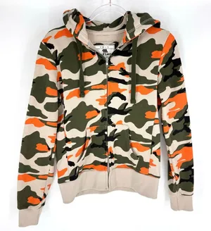 Reflex Camo Full Zip Hoodie Green‎ Tan Blaze Orange Size Medium thumbnail 1