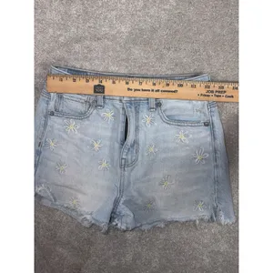 American Eagle Women's‎ Mom Shorts Size 00 Embroidered Daisies thumbnail 6