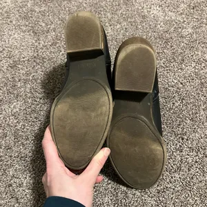 Black Ankle Booties with Side Zipper and Rounded Toe thumbnail 5