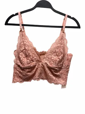 Anthropologie We Are HAH Lace Bralette In Pink Rose Size L thumbnail 2