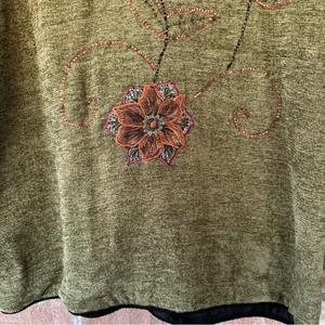 Indigo Moon Vintage Embroidered Jacket Women’s Medium Green Forest Witchy Boho thumbnail 8