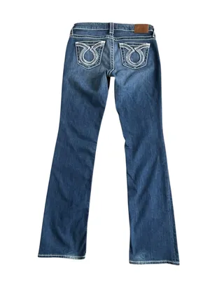 Big Star Low Rise Bootcut Blue Jeans Women’s Size 28L Embroidered Pockets thumbnail 6