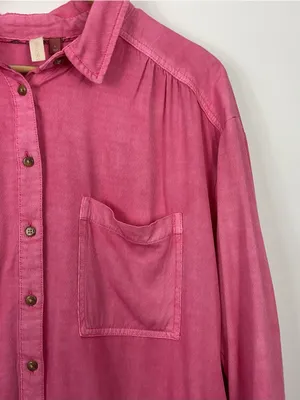 Pilcro Anthropologie Boyfriend Button Down Shirt Womens Size Large thumbnail 3