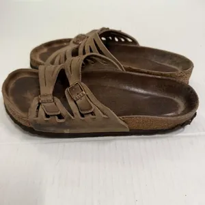 Birkenstock Sandals Womens Size 36 Brown Suede Slide Strappy Buckle Comfort thumbnail 6