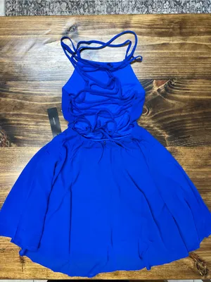 Lulus Good Deeds Royal Blue Lace-Up Dress Size XS NWT Y2K thumbnail 11