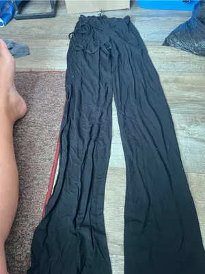 I am Gia black high waisted ruched pants thumbnail 6