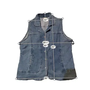 Unbranded Women Medium Wash Rhinestone Studded Denim Vest Blue‎ Small 4301C thumbnail 6