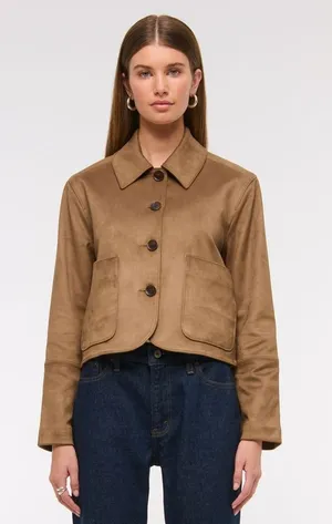 Abercrombie & Fitch Vegan Suede Button Through Jacket thumbnail 1
