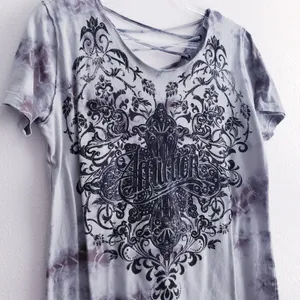 Affliction Amber's Creek Tie Dye Edgy Short Sleeve Top thumbnail 3