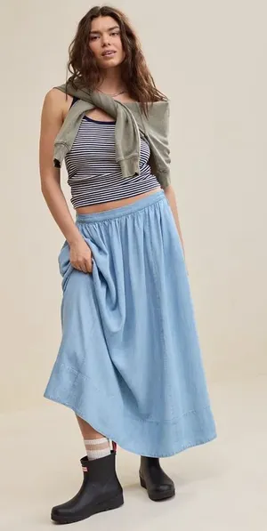 Aerie skirt denim thumbnail 1