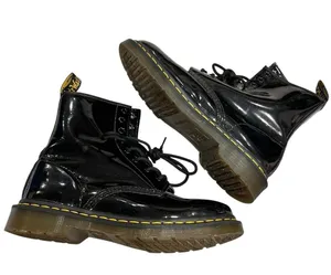 Dr. Martens Black Patent Leather Moto Combat Boots size 9 style 11821 thumbnail 8