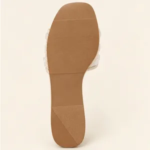A New Day Elain Ivory Mesh Sequin Slide Sandals Square Toe Memory Foam 7 thumbnail 6