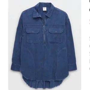 Offline by Aerie Blue Corduroy Quarter Zip Pullover Shacket Size XL thumbnail 2
