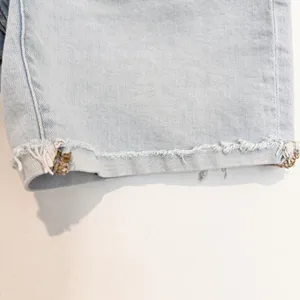 Madewell Mid Length Shorts Size 23 Blue Light Wash High Rise Preppy Coastal Chic thumbnail 5
