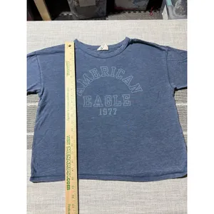 American Eagle Vintage Vault Blue Graphic Tee Shirt Womens Small 1977 Varsity‎ thumbnail 2