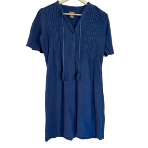 Chico’s blue gauze seamed front tassel tie sundress size small thumbnail 2