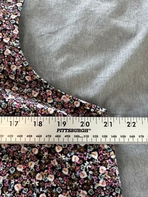 NEW H&M Women’s Large Floral Corduroy Cotton Pull On Tank Shift Mini Boho Folk thumbnail 8