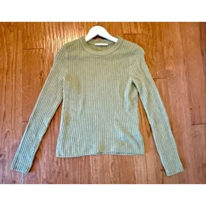 Abercrombie & Fitch green slim crewneck ribbed sweater small thumbnail 2