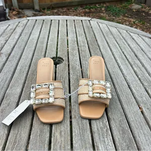 Size 6 Women's Kathleen Raffia Buckle Block Heels - A New Day summer spring‎ thumbnail 2