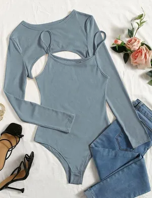New Ribbed Knit Super Crop Top & Cami Bodysuit Size S thumbnail 1