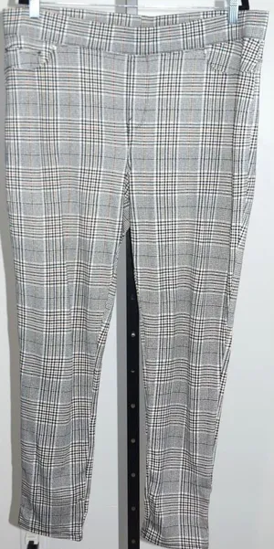 Seven7 Glen Plaid Pull On Ankle Pants Soft Stretch Slim Fit Plus Size XXL thumbnail 1