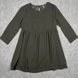 NWT Zara Women’s black dress‎ long sleeve lace back thumbnail 1