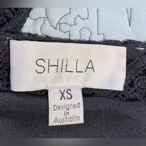 SHILLA The Label One Shoulder Ruffle Lace Mini Dress Black Fit Flare XS💛 thumbnail 8